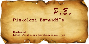 Piskolczi Barabás névjegykártya